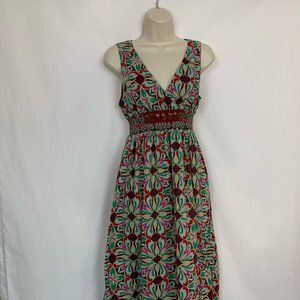 Chadwicks Maxi Dress Size 6 Floral Gemstone Cotton